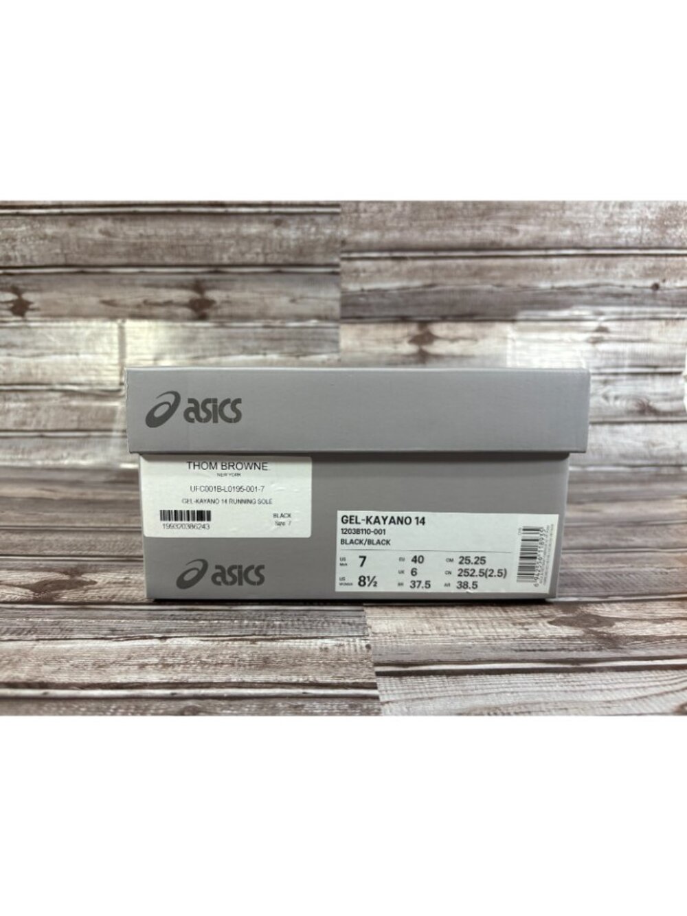 Thom Browne New York x Asics Gel Kayano 14 Sz 7 Men 8.5 Women Black NEW In Box - Picture 4 of 15